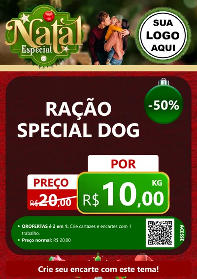 Modelo de Cartaz para Cartaz A4 Vertical com o tema Natal Especial para Pet Shop