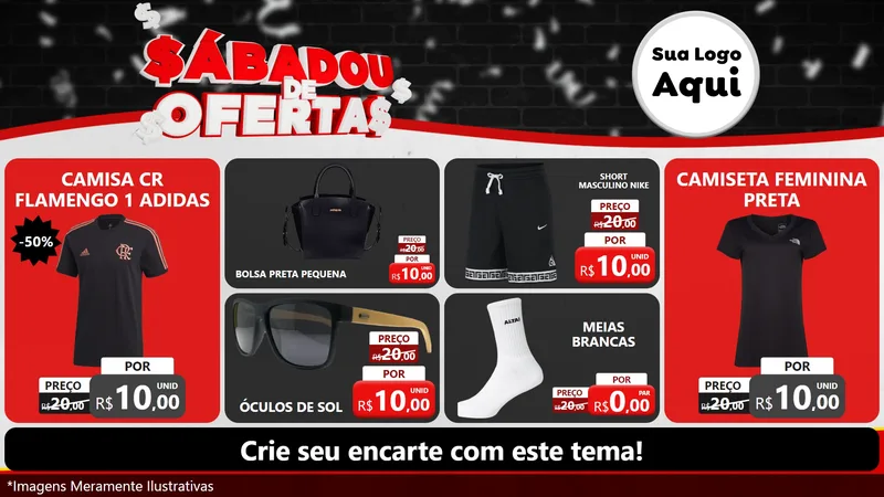 Modelo de TV para TV Horizontal com o tema Sabadou de Ofertas para Roupas e acessórios
