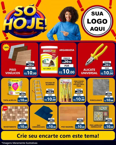 Modelo de Rede Social para Feed Instagram com o tema Só Hoje! para Material para Construção