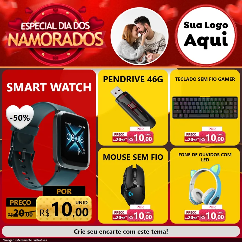 Modelo de Rede Social para Feed Facebook com o tema Especial Dia Dos Namorados para Informática
