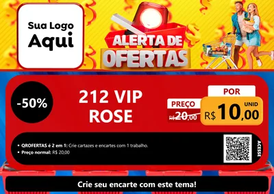 Modelo de Cartaz para Cartaz A4 Horizontal com o tema Alerta de Ofertas para Perfumes