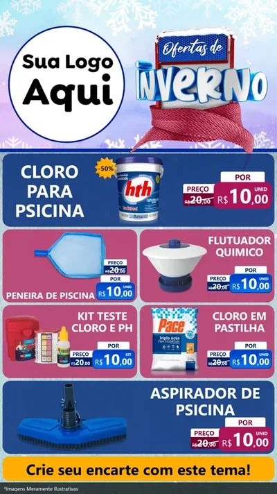 Modelo de TV para TV Vertical com o tema Ofertas de Inverno para Produtos para Piscina