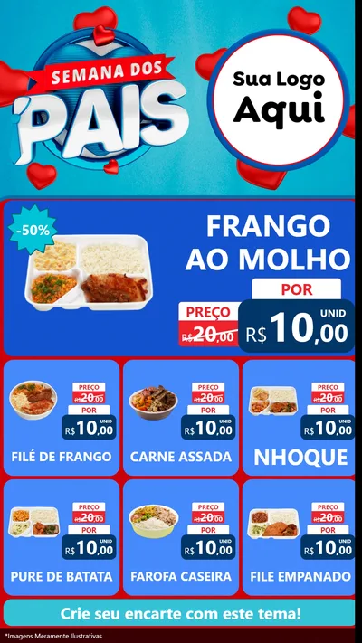 Modelo de Rede Social para Stories com o tema Semana Dos Pais para Restaurante