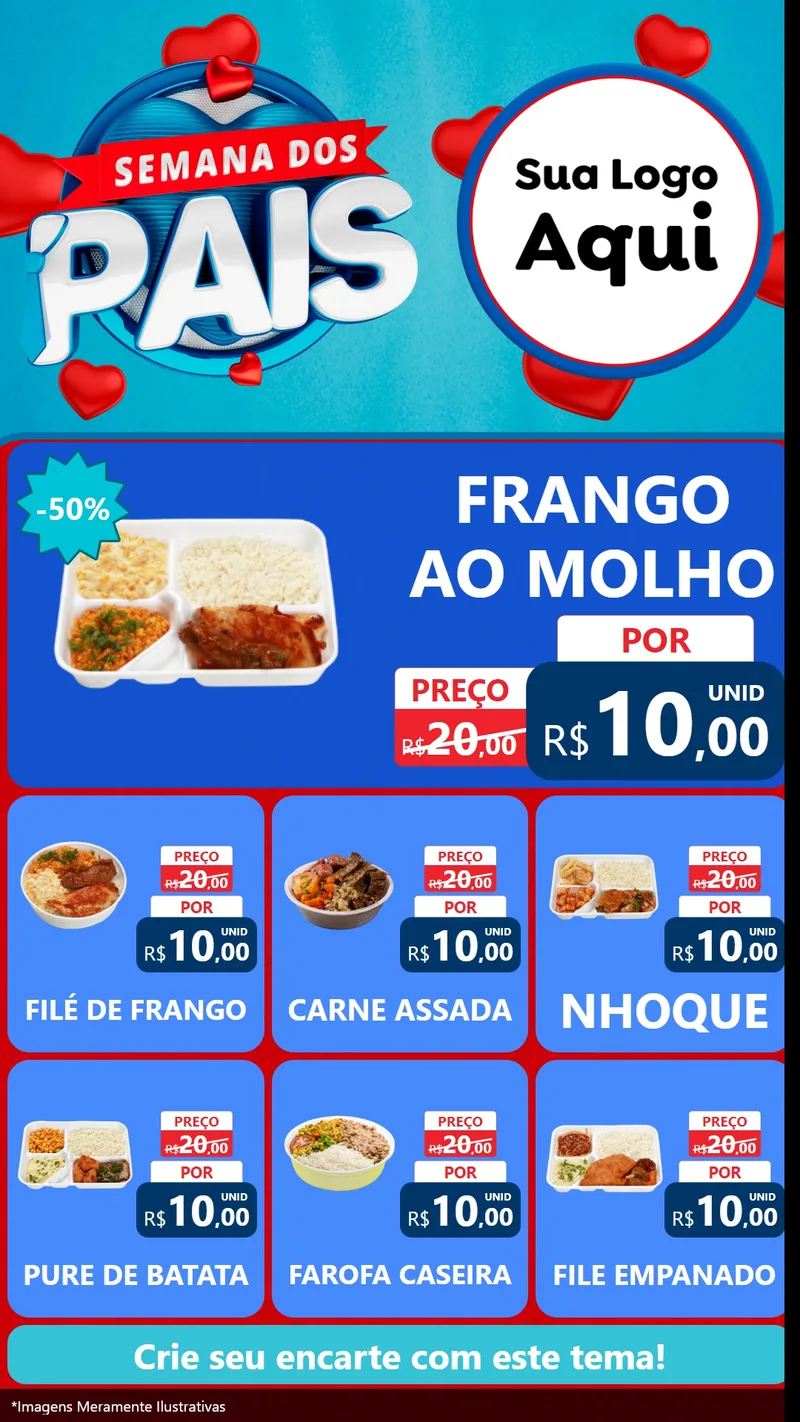 Modelo de Rede Social para Stories com o tema Semana Dos Pais para Restaurante