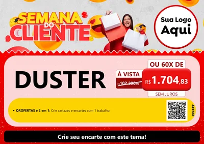 Modelo de Cartaz para Cartaz A4 Horizontal com o tema Semana do Cliente para Concessionaria de Carros