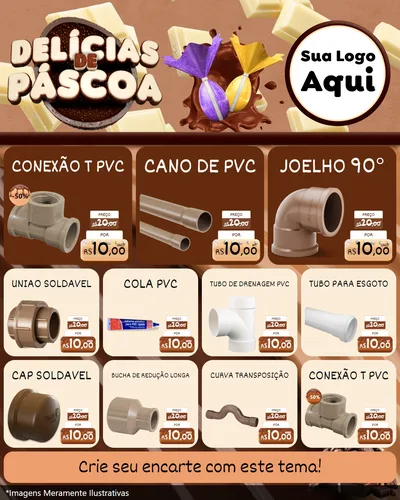 Modelo de Rede Social para Feed Instagram com o tema Delícias de Páscoa para Tubos e conexões