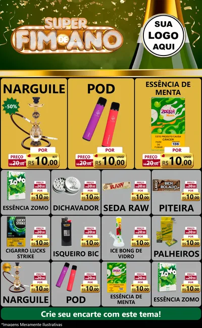Modelo de Encarte para Encarte Grande com o tema Super Fim de Ano para Tabacaria