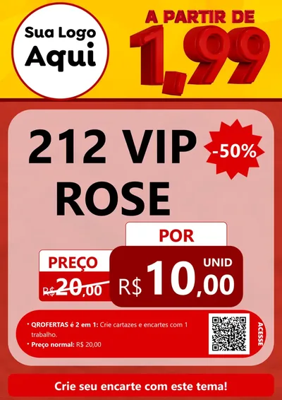 Modelo de Cartaz para Cartaz A4 Vertical com o tema A Partir de Um e Noventa e Nove - 1,99 para Perfumes