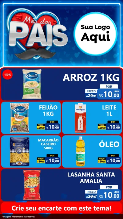 Modelo de TV para TV Vertical com o tema Mês Dos Pais para Supermercado