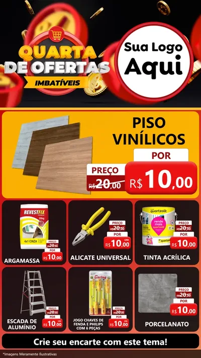 Modelo de Rede Social para Stories com o tema Quarta de Ofertas Imbatíveis para Material para Construção