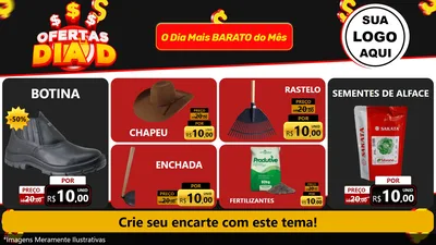 Modelo de TV para TV Horizontal com o tema Ofertas Dia D para Agropecuária