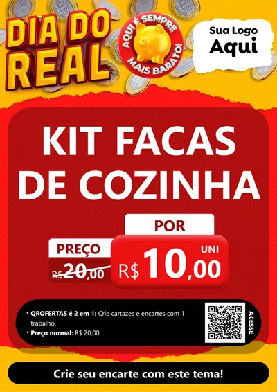 Modelo de Cartaz para Cartaz A4 Vertical com o tema Dia Do Real para Utilidades Domésticas