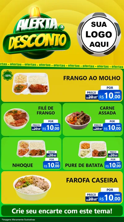 Modelo de TV para TV Vertical com o tema Alerta de Desconto para Restaurante