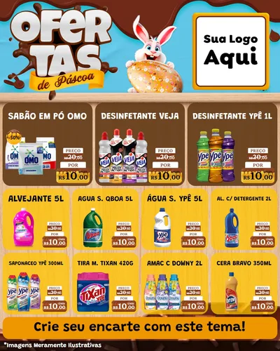 Modelo de Rede Social para Feed Instagram com o tema Ofertas de Páscoa para Produtos de Limpeza