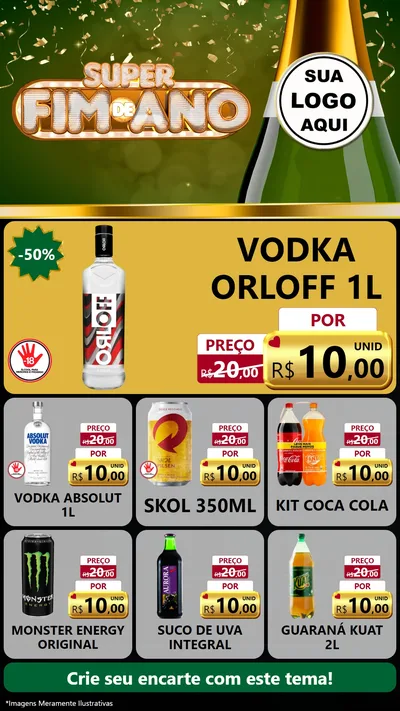 Modelo de Rede Social para Stories com o tema Super Fim de Ano para Distribuidora de bebidas