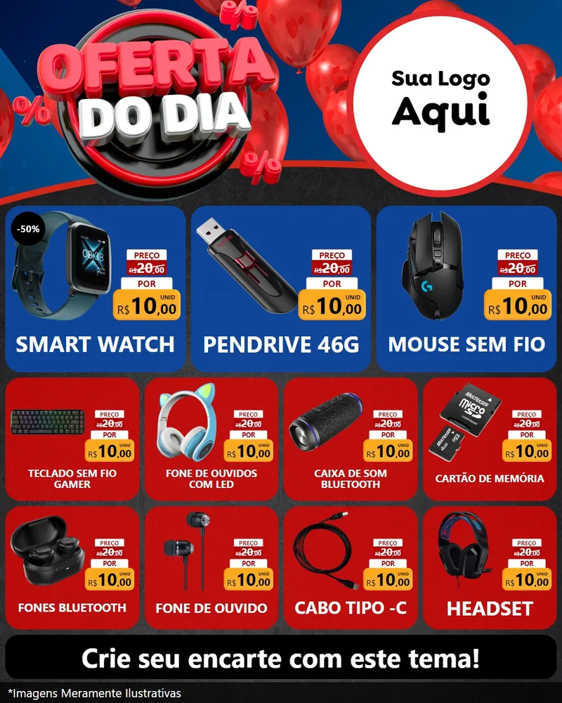 Modelo de Rede Social para Feed Instagram com o tema Oferta do Dia para Informática