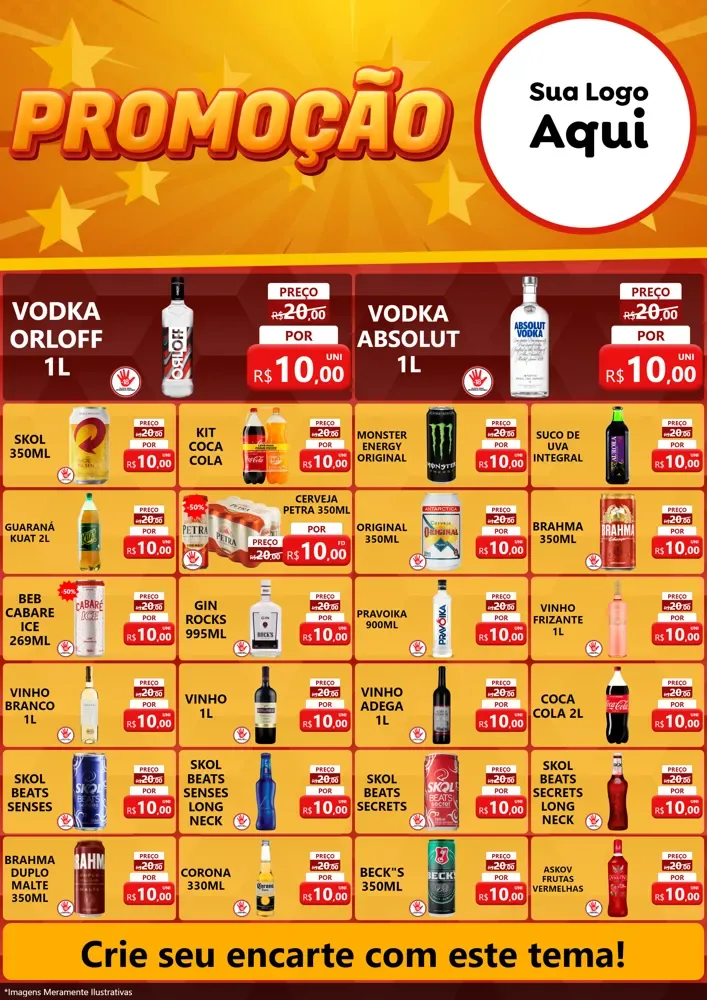 Modelo de Encarte para Encarte A4 Vertical com o tema Promoção para Distribuidora de bebidas