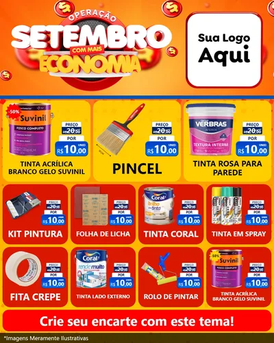 Modelo de Rede Social para Feed Instagram com o tema Operação Setembro Com Muita Economia para Tintas e Ferramentas