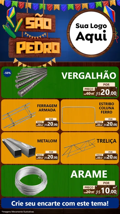 Modelo de TV para TV Vertical com o tema São Pedro para Ferragens