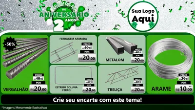 Modelo de TV para TV Horizontal com o tema Promoção de Aniversário - 2 Anos para Ferragens