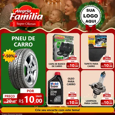 Modelo de Rede Social para Feed Facebook com o tema Alegria Em Família - Super Ofertas para Auto peças