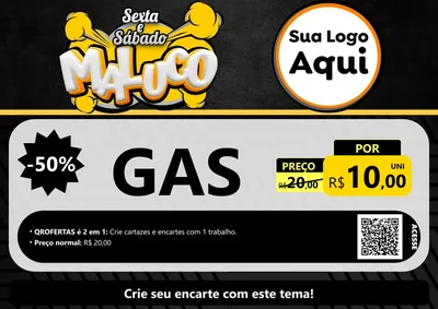 Modelo de Cartaz para Cartaz A4 Horizontal com o tema Sexta e Sábado Maluco para Água e gás