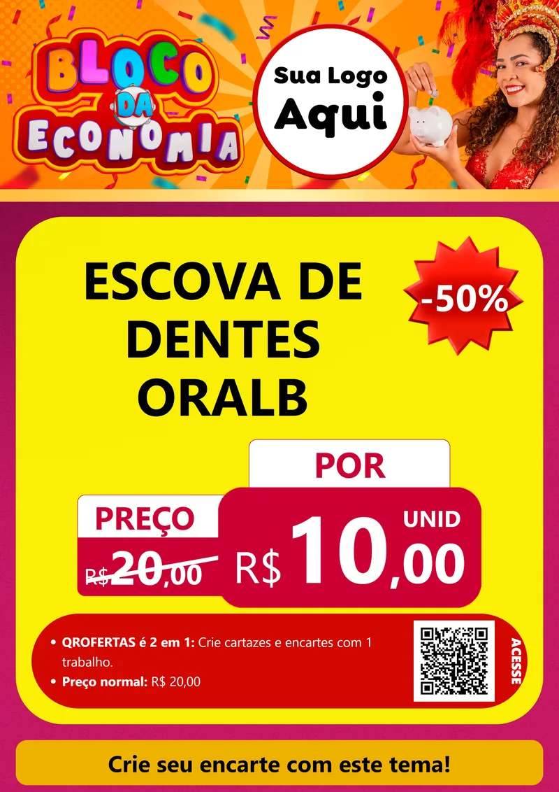Modelo de Cartaz para Cartaz A4 Vertical com o tema Bloco da Economia para Higiene Pessoal