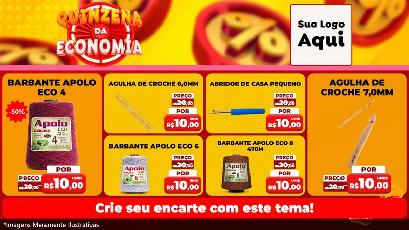 Modelo de TV para TV Horizontal com o tema Quinzena Da Economia para Armarinho e Aviamentos
