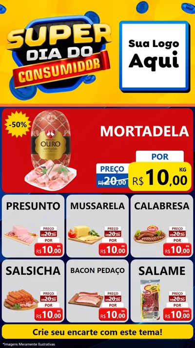 Modelo de Rede Social para Stories com o tema Super Dia do Consumidor para Frios e Laticínios