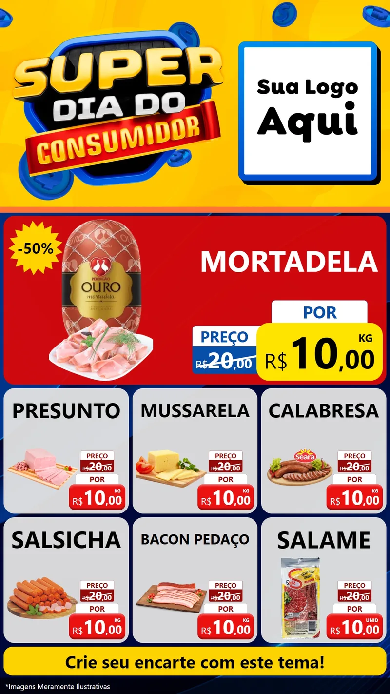 Modelo de Rede Social para Stories com o tema Super Dia do Consumidor para Frios e Laticínios