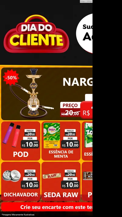 Modelo de Rede Social para Stories com o tema Dia do Cliente para Tabacaria