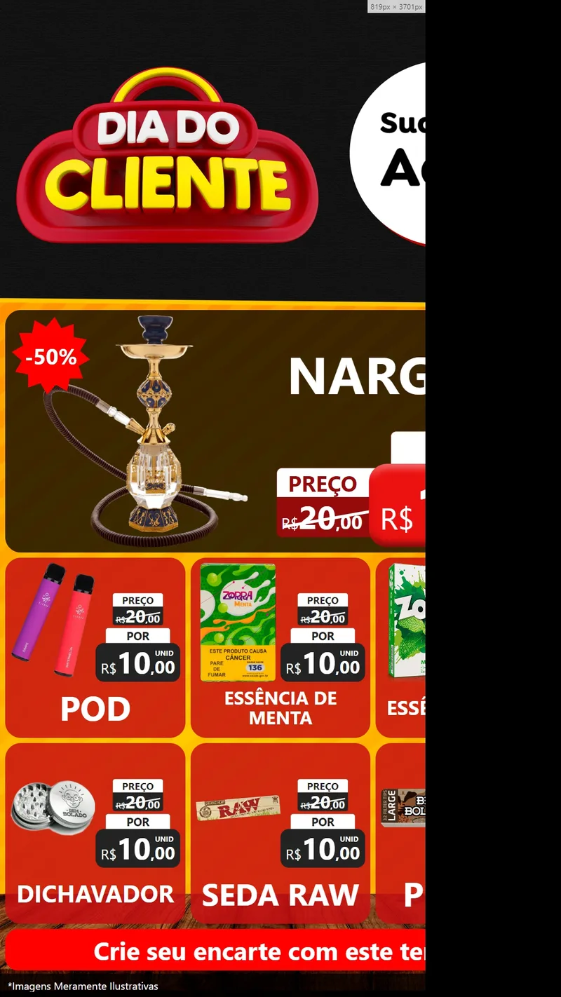 Modelo de Rede Social para Stories com o tema Dia do Cliente para Tabacaria