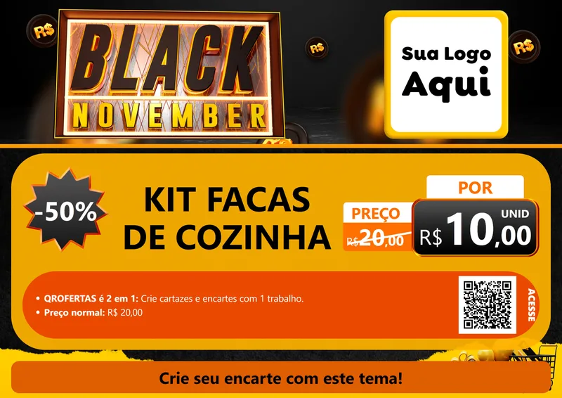 Modelo de Cartaz para Cartaz A4 Horizontal com o tema Black November para Utilidades Domésticas