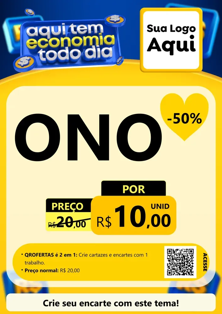 Modelo de Cartaz para Cartaz A4 Vertical com o tema Aqui Tem Economia Todo Dia para Óticas
