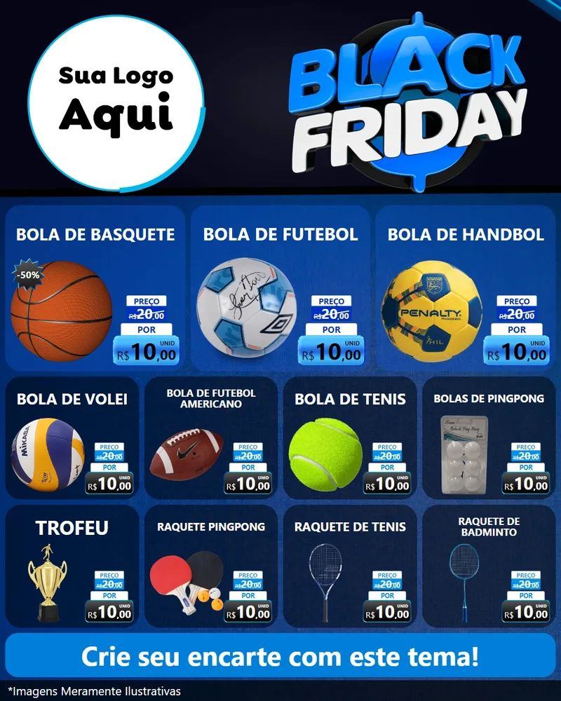 Modelo de Rede Social para Feed Instagram com o tema Black Friday para Artigos Esportivos