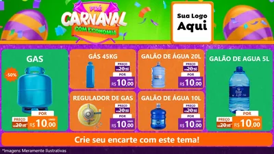 Modelo de TV para TV Horizontal com o tema Pré-Carnaval Com Economia para Água e gás