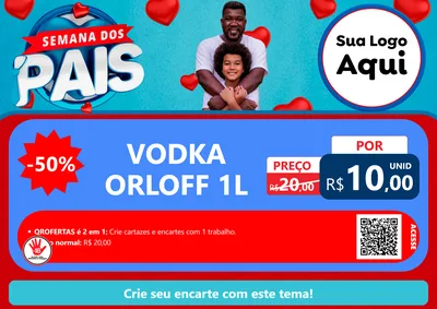 Modelo de Cartaz para Cartaz A4 Horizontal com o tema Semana Dos Pais para Distribuidora de bebidas