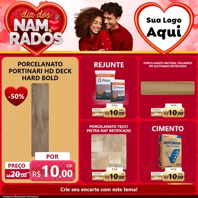 Modelo de Rede Social para Feed Facebook com o tema Dia dos Namorados para Pisos e revestimentos