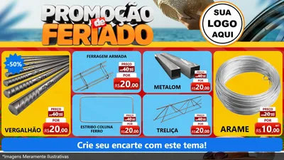 Modelo de TV para TV Horizontal com o tema Promoção de Feriado para Ferragens
