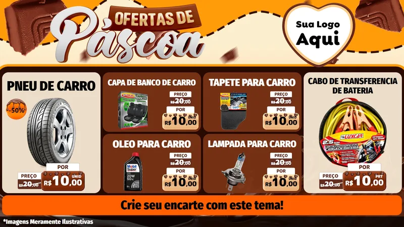 Modelo de TV para TV Horizontal com o tema Ofertas de Páscoa para Auto peças