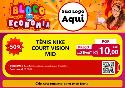 Modelo de Cartaz para Cartaz A4 Horizontal com o tema Bloco da Economia para Calçados