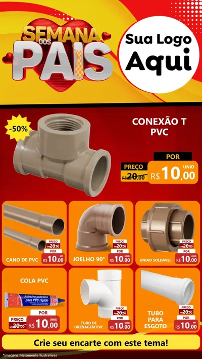 Modelo de Rede Social para Stories com o tema Semana Dos Pais para Tubos e conexões