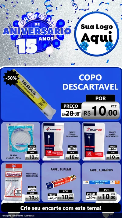Modelo de Rede Social para Stories com o tema Promoção de Aniversário - 15 Anos para Embalagens