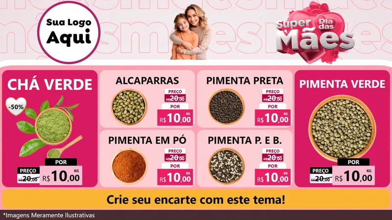 Modelo de TV para TV Horizontal com o tema Super Dia Das Mães para Produtos Naturais
