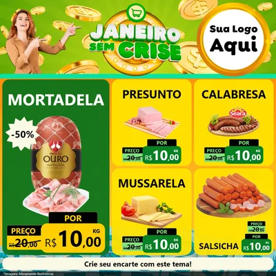 Modelo de Rede Social para Feed Facebook com o tema Janeiro Sem Crise para Frios e Laticínios