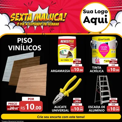 Modelo de Rede Social para Feed Facebook com o tema Sexta Maluca! para Material para Construção