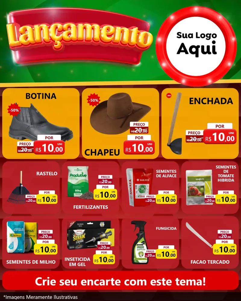 Modelo de Rede Social para Feed Instagram com o tema Lançamento para Agropecuária