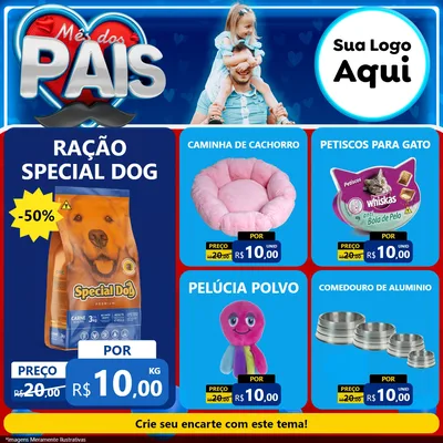 Modelo de Rede Social para Feed Facebook com o tema Mês Dos Pais para Pet Shop