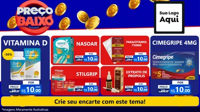 Modelo de TV para TV Horizontal com o tema Preço Baixo para Farmácia