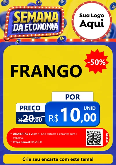 Modelo de Cartaz para Cartaz A4 Vertical com o tema Semana da Economia para Assados